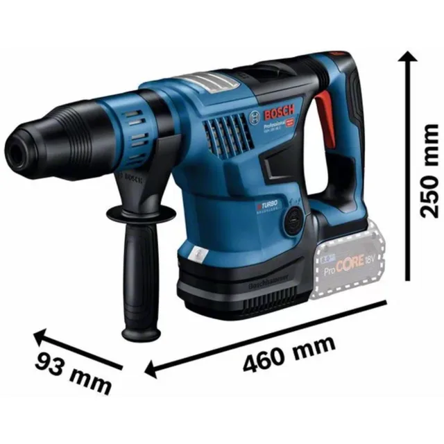 Perforateur SDS-max 18V Bosch GBH 18V-36 C Biturbo (sans batterie ni chargeur) + coffret - 0611915001 — Machine seule — vue 4