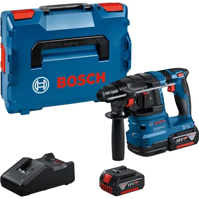 Perforateur SDS-Plus 18V Bosch GBH 18V-22 + 2 batteries 4Ah + chargeur rapide sous L-BOXX - 0611924002 — 2 batteries 4Ah · L-BOXX — vue 1