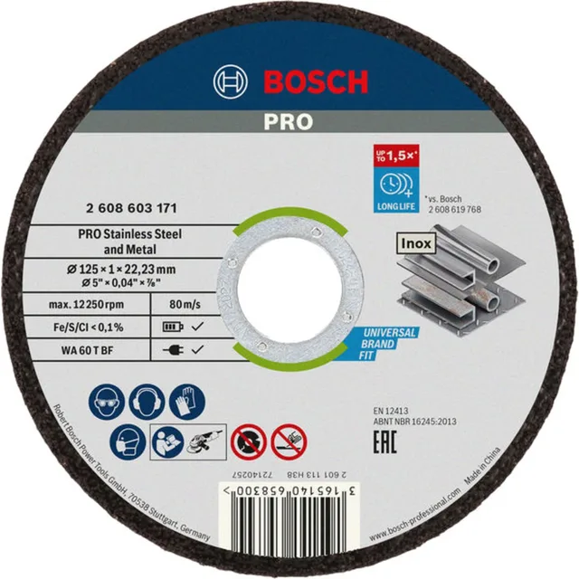 Disques Bosch métal et inox — lot de 10 — 2608603255 — visuel de référence 1