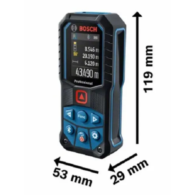 Télémètre laser 2 x 1,5V Bosch GLM 50-27 C Professional rouge + 2 piles AA - 0601072T00 — Référence 0601072T00 — vue 3