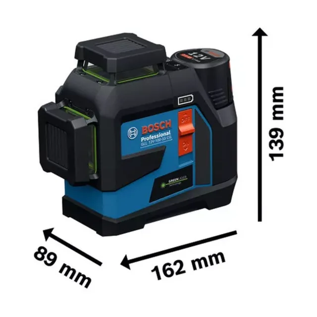 Laser lignes 12V Bosch GLL 12V-100-33 CG Professional + 1 batterie 2 Ah + chargeur rapide + coffret L-BOXX - 0601065401 — 1 batterie 2 Ah · L-BOXX — vue 4