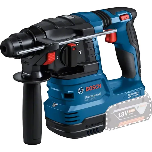Perforateur SDS-Plus 18V Bosch GBH 18V-22 + 2 batteries 4Ah + chargeur rapide sous L-BOXX - 0611924002 — 2 batteries 4Ah · L-BOXX — vue 2