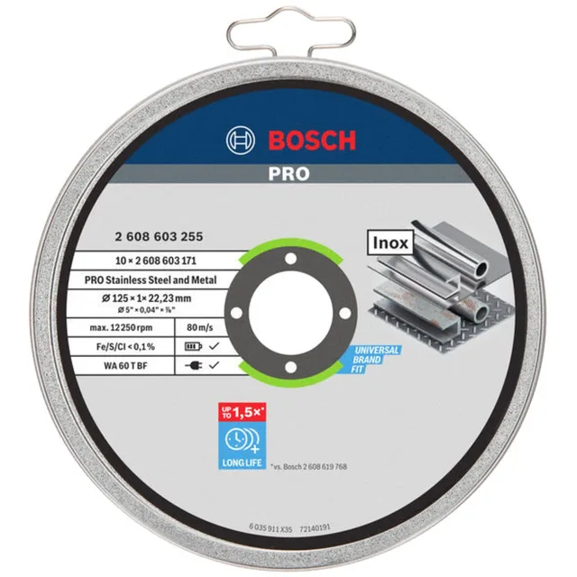Disques Bosch métal et inox — lot de 10 — 2608603255 — visuel de référence 2