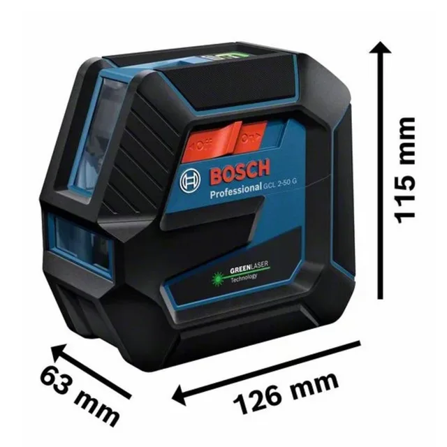 Laser points et lignes Bosch GCL 2-50 G + 4 piles 1,5 V LR6 (AA) + support rotatif RM 10 + pince de plafond DK 10 + coffret - 0601066M02 — Référence 0601066M02 — vue 3