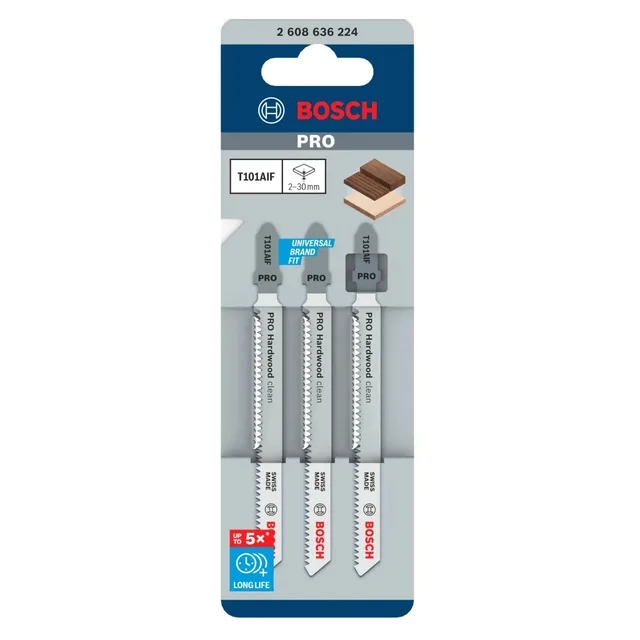 Lames Bosch T 101 AIF — scie sauteuse — 3 lames — visuel de référence 2
