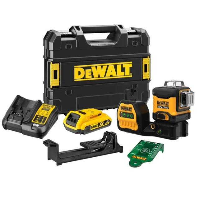 Laser multi-lignes 12V/18V Dewalt XR DCE089D1G18 + batterie XR 2 Ah + chargeur + T-STAK — 1 batterie XR 2Ah · T-STAK — vue 1