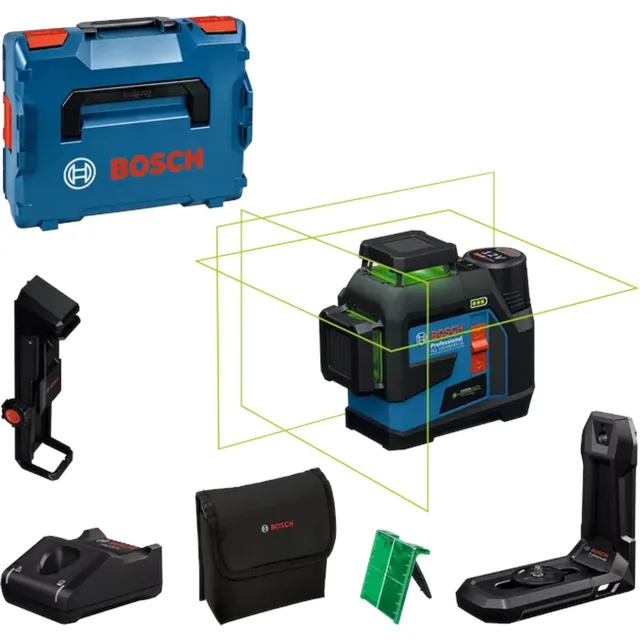Laser lignes 12V Bosch GLL 12V-100-33 CG Professional + 1 batterie 2 Ah + chargeur rapide + coffret L-BOXX - 0601065401 — 1 batterie 2 Ah · L-BOXX — vue 1