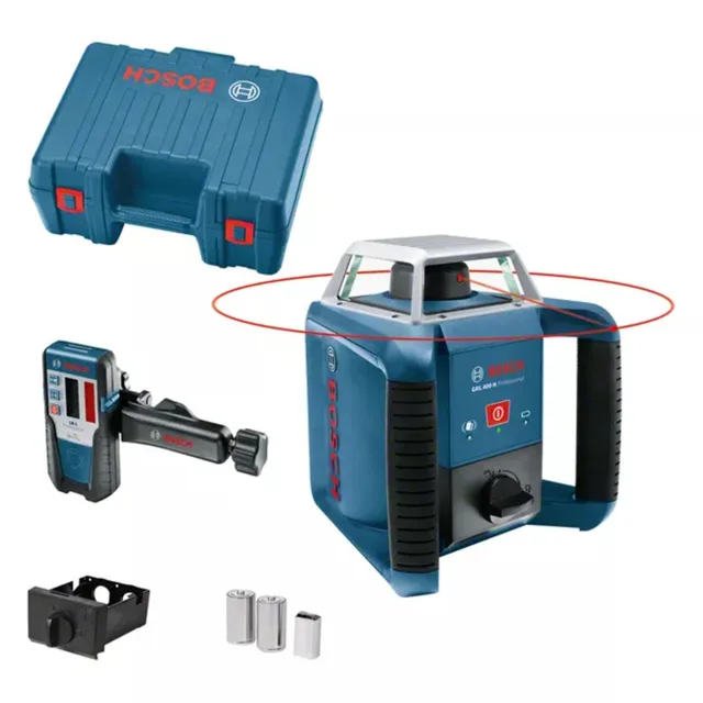 Laser rotatif Bosch GRL 400 H Professional + 2 piles 1,5 V LR20 + 1 pile 9V 6LR61 + coffret - 0601061800 — Référence 0601061800 — vue 1