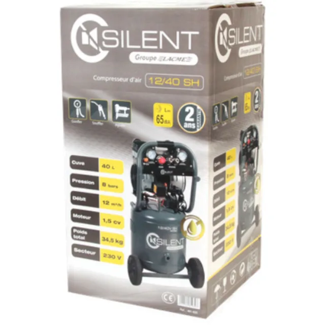 Compresseur 1100W Lacme Silent 12/40 V SH 12 m3/h 40 l - 461930 — Référence 461930 — vue 5