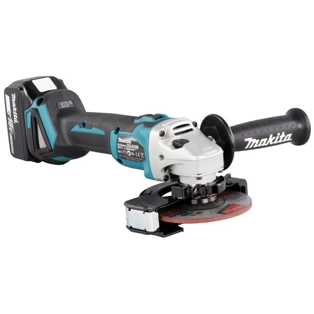 Meuleuse 18V Makita DGA506RTJ + 2 batteries Li-ion 5 Ah BL1850 + chargeur DC18RC + Coffret MAKPAC — 2 batteries 5Ah · MAKPAC — vue 5