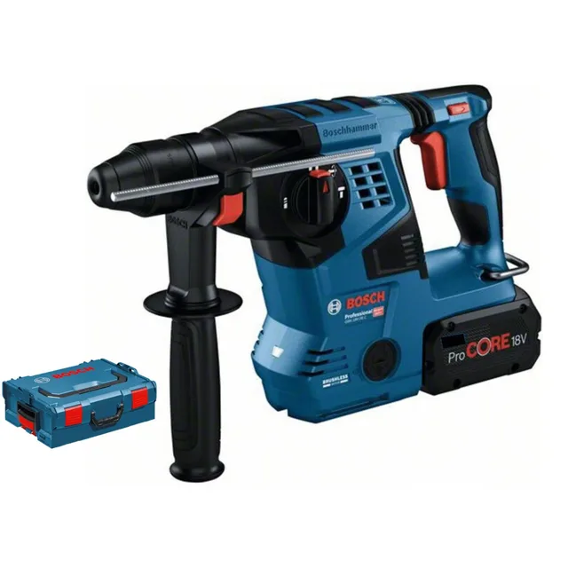 Perforateur SDS Plus 18V Bosch GBH 18-28 + 2 x batteries 5,5 Ah + chargeur + coffret L-BOXX - 0611921005 — 2 batteries 5 · L-BOXX — vue 1