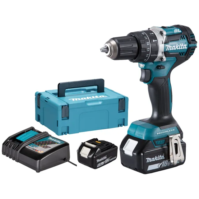 Perceuse à percussion Makita DHP484RTJ — kit 18 V — Kit 2 × 5 Ah · MAKPAC — visuel de référence 1