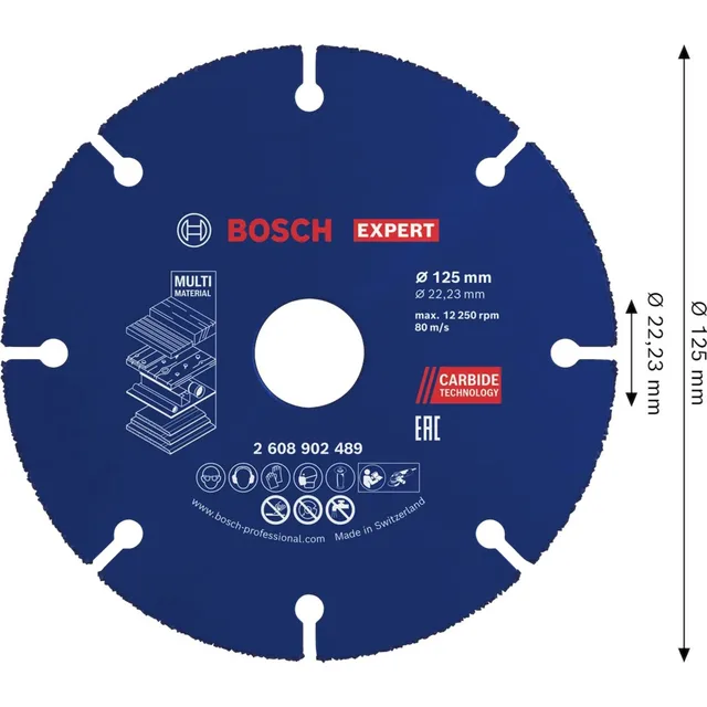Disque à tronçonner carbure Bosch EXPERT Multi Material 125 x 22,23 mm - 2608902489 — Référence 2608902489 — vue 2