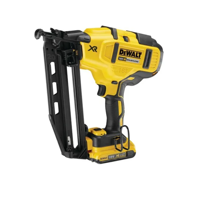 Cloueur de finition 18V XR Dewalt DCN660D2-QW 16 GA + 2 batteries 2 Ah + chargeur + coffret — 2 batteries 2Ah — vue 2