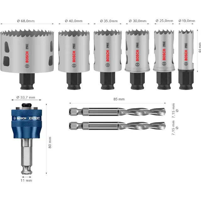 Coffret 6 scies trépans Bosch PRO Multi Material PC Plus - 2608594423 — Référence 2608594423 — vue 4