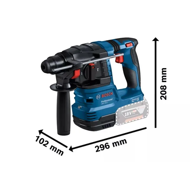 Perforateur SDS-Plus 18V Bosch GBH 18V-22 + 2 batteries 4Ah + chargeur rapide sous L-BOXX - 0611924002 — 2 batteries 4Ah · L-BOXX — vue 4