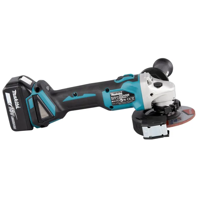 Meuleuse 18V Makita DGA506RTJ + 2 batteries Li-ion 5 Ah BL1850 + chargeur DC18RC + Coffret MAKPAC — 2 batteries 5Ah · MAKPAC — vue 4