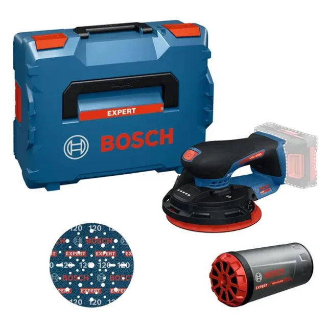 Ponceuse excentrique 18V Bosch Expert EXEX18V-150-5 (sans batterie ni chargeur) + coffret L-BOXX - 0601372900 — Machine seule · L-BOXX — vue 1