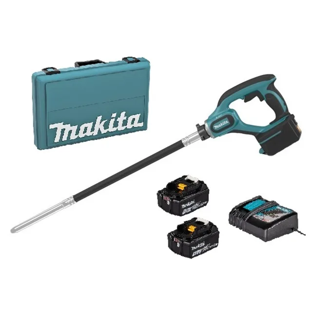 Vibreur à béton LXT 18V + 2 batteries 4 Ah + chargeur + coffret - MAKITA - DVR350RME — 2 batteries 4 Ah — vue 1