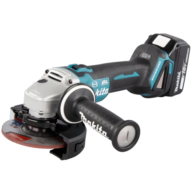 Meuleuse 18V Makita DGA506RTJ + 2 batteries Li-ion 5 Ah BL1850 + chargeur DC18RC + Coffret MAKPAC — 2 batteries 5Ah · MAKPAC — vue 2