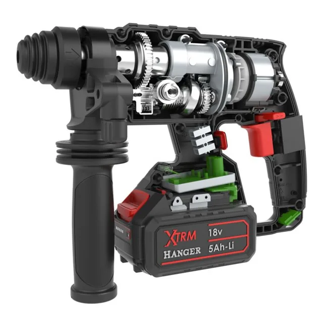 Perforateur SDS-Plus 18V Hanger HX18-22X5 + 2 batteries 5Ah + chargeur + Hangbox - 401201 — 2 batteries 5Ah · Hangbox — vue 6